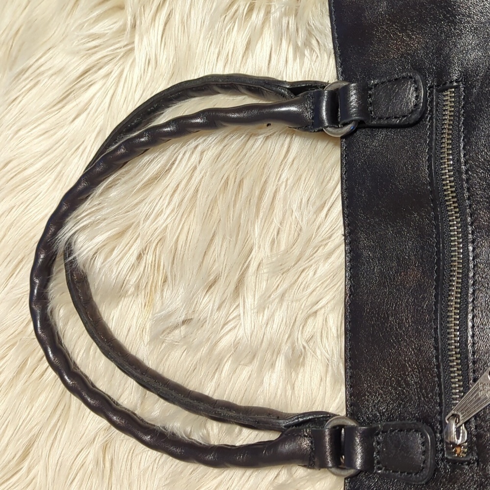 Black leather Patricia Nash Zancona tote bag purse - Picture 7 of 15